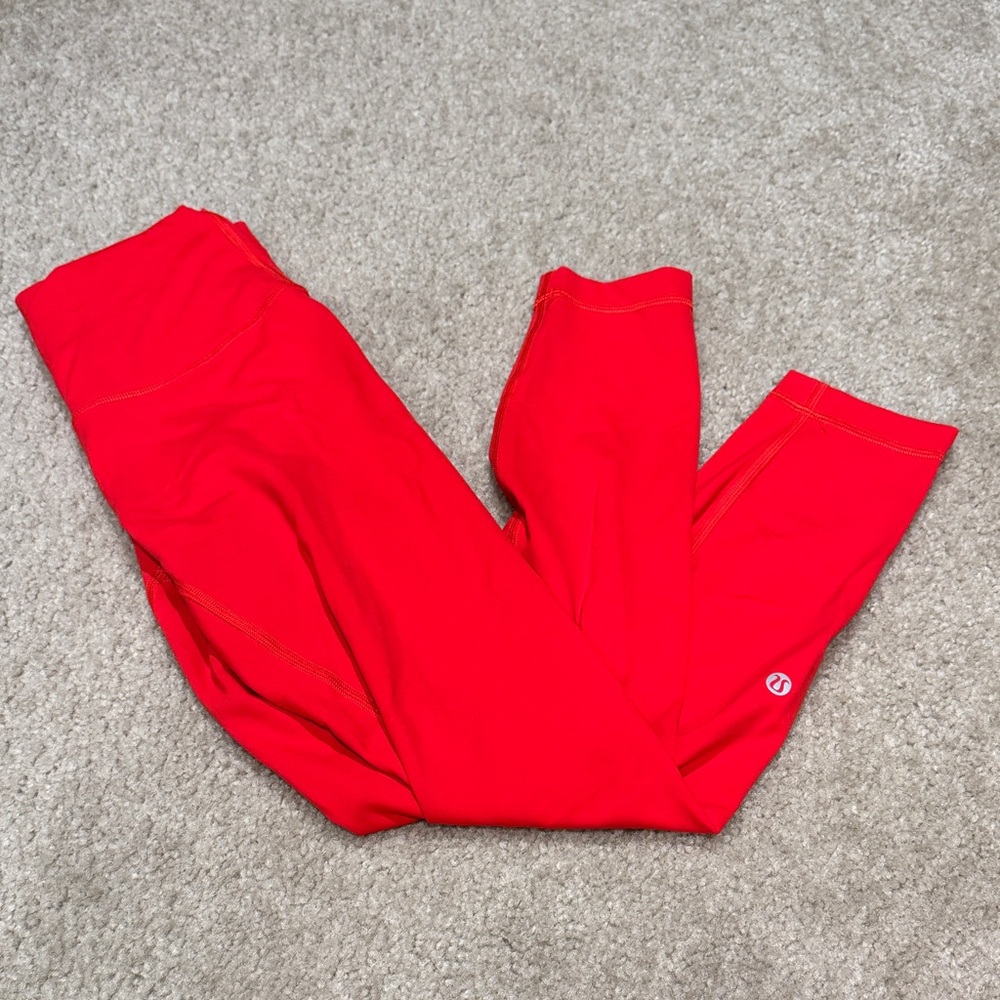 Red 25” Wunder train leggings